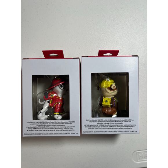 Paw Patrol: The Movie™‎ Hallmark Ornament Bundle Marshall & Rubble New in Box - Picture 5 of 9